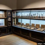Home 18 베트남 호치민 박물관 - A detailed museum exhibit scene showcasing Vietnam’s early resistance movements: rustic wooden displ...