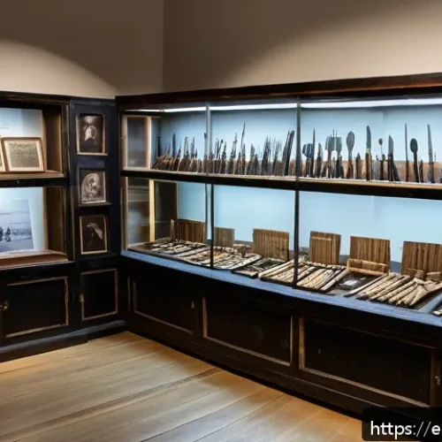 Home 30 베트남 호치민 박물관 - A detailed museum exhibit scene showcasing Vietnam’s early resistance movements: rustic wooden displ...